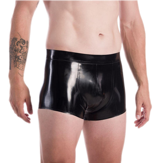 MONNIK | Obsidian Series: Latex trunks with opening for - Front view - MONNIK Obsidian Collection