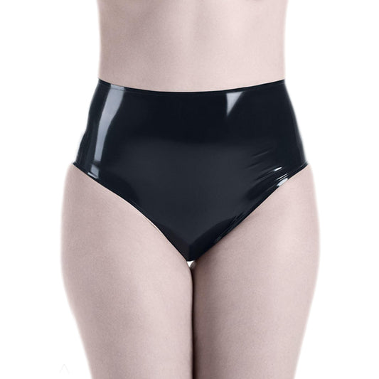 MONNIK Latex Women High waisted panties with reinforced edgesTight Briefs Fetish BDSM