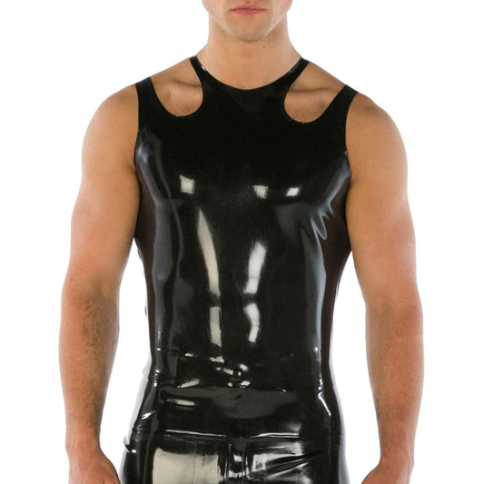 MONNIK | Obsidian Series: Latex Vest men's vest top - Front view - MONNIK Obsidian Collection