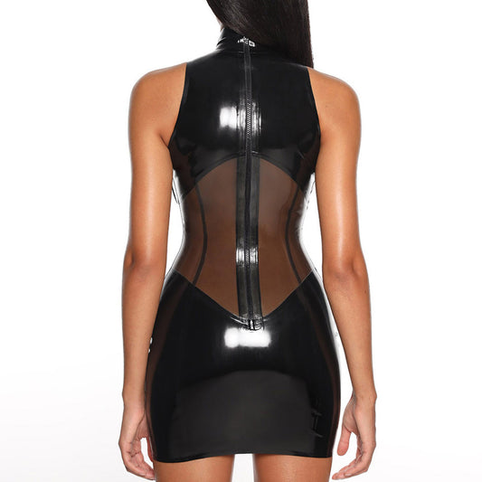 MONNIK | Silhouet Collection: Latex Handmade Fashion Dress zipper