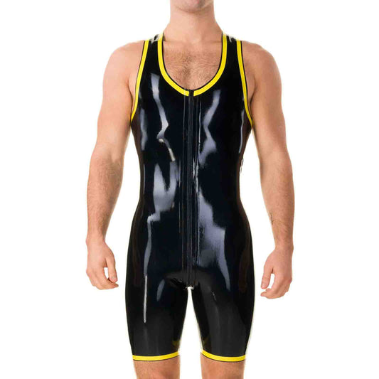 MONNIK | Silhouet Collection: Latex Muscle Suit Two-way zip