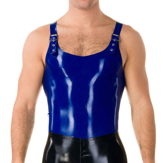 MONNIK | Obsidian Series: Latex handmade Single Buckl Veest - Front view - MONNIK Obsidian Collection