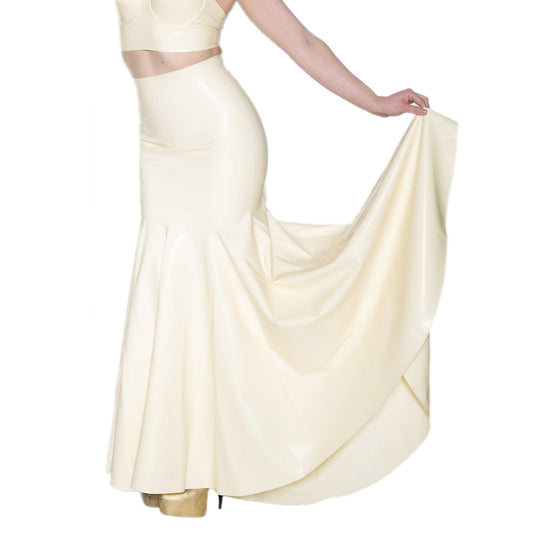 Latex Handmade Fishtail Skirt Floor - Front view - MONNIK Silhouet Collection