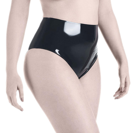 MONNIK Latex Women High waisted panties with reinforced edgesTight Briefs Fetish BDSM
