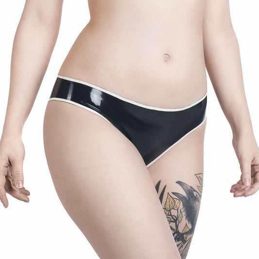 MONNIK Ladies Latex panties with a contrast stripe Handmade Cosplay Party Wear Fetish BDSM