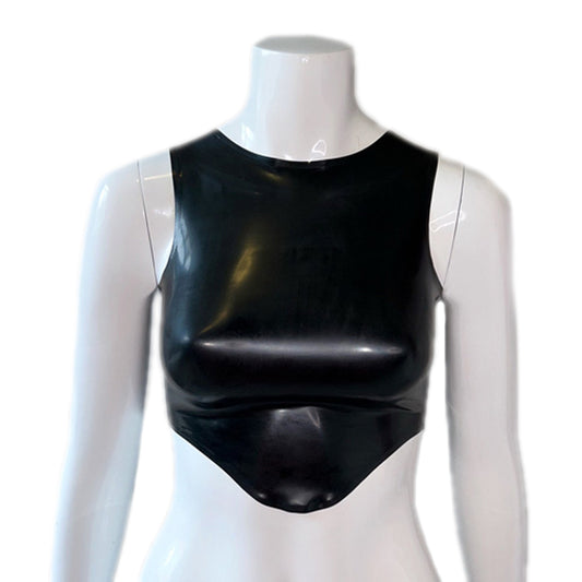 MONNIK | Obsidian Series: MONNIK Latex 'U' Front Crop - Detail view - MONNIK Obsidian Collection