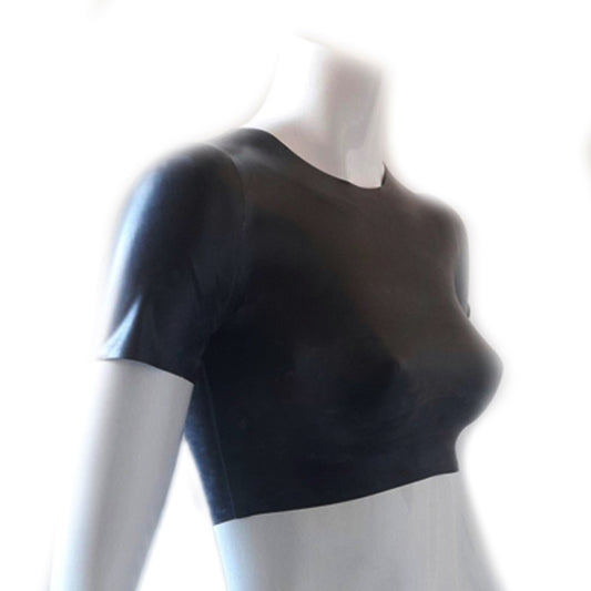 MONNIK | Obsidian Series: Latex Handmade crop T-shirt For - Detail view - MONNIK Obsidian Collection