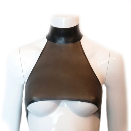 MONNIK | Obsidian Series: Latex Handmade Under-boob Halter Neck - Front view - MONNIK Obsidian Collection
