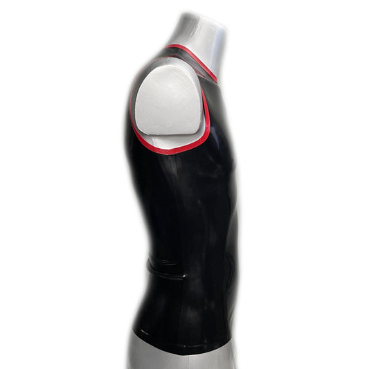 MONNIK | Obsidian Series: Latex Handmade Stylish Men's Sleeveless - Detail view - MONNIK Obsidian Collection