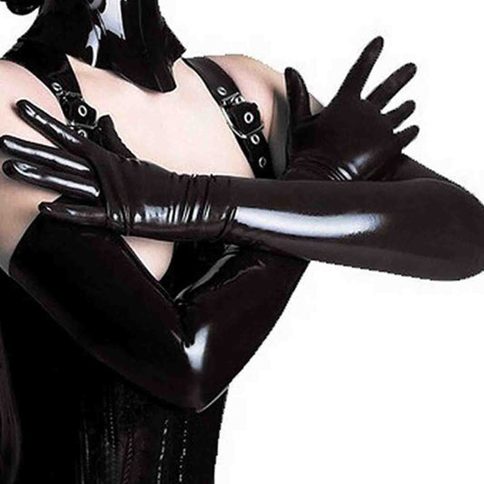 MONNIK Black Latex Gloves Unisex - Front view - MONNIK Silhouet Collection