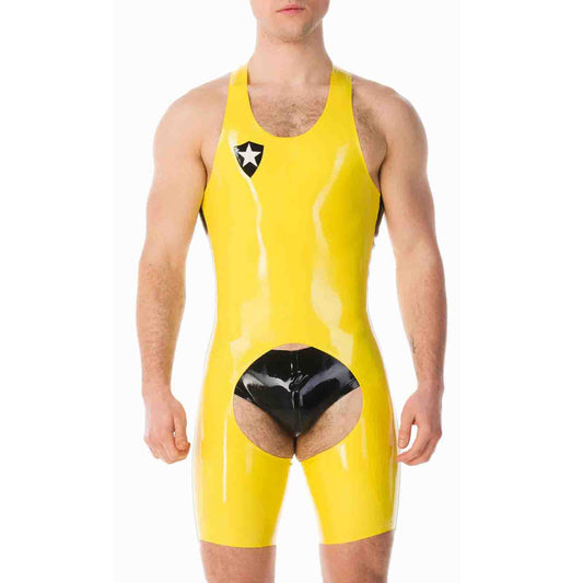 MONNIK | Silhouet Collection: Latex Handmade open crotch Suit