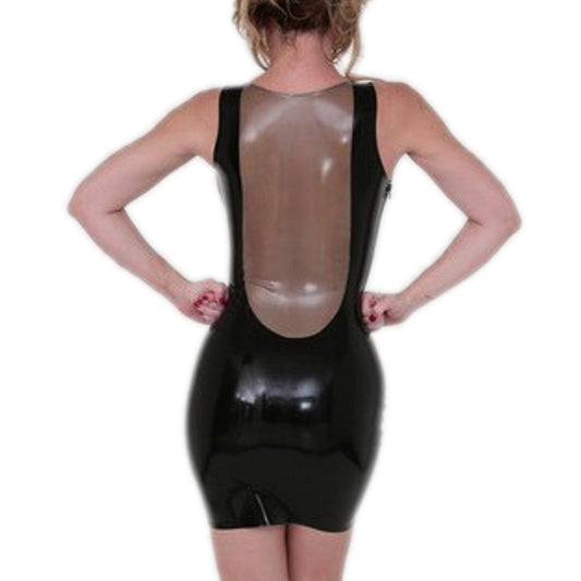 MONNIK | Silhouet Collection: Latex Dress deep vee in