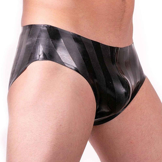 MONNIK | Silhouet Collection: MONNIK Black Stripe Latex Briefs
