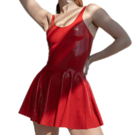 Latex Dress Female Rubber Suit - Front view - MONNIK Silhouet Collection