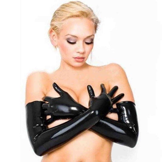 MONNIK Black Latex Gloves Unisex - Detail view - MONNIK Silhouet Collection