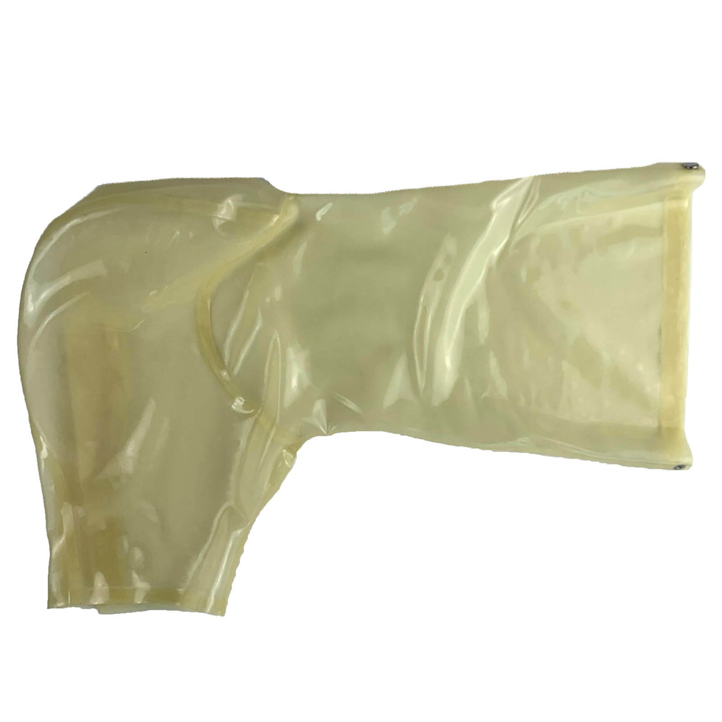 MONNIK Translucent Latex Mask Hood with Spoof Feet Sleeve for Fetish Bodysuit Party Clubwear