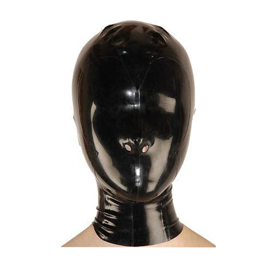 MONNIK Latex Hood Realistic Latex Mask Sexy Rubber Unisex Hood with Zipper for Catsuit Wear DIY Cosplay