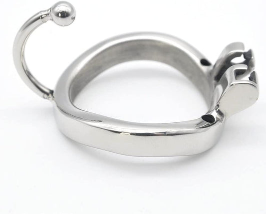 Stainless Steel Short Chastity Lock Chastity Device Male Cage Chastity Device Men's Metal Beginner Cage with Sunglasses, Hook Snap Ring (45mm)