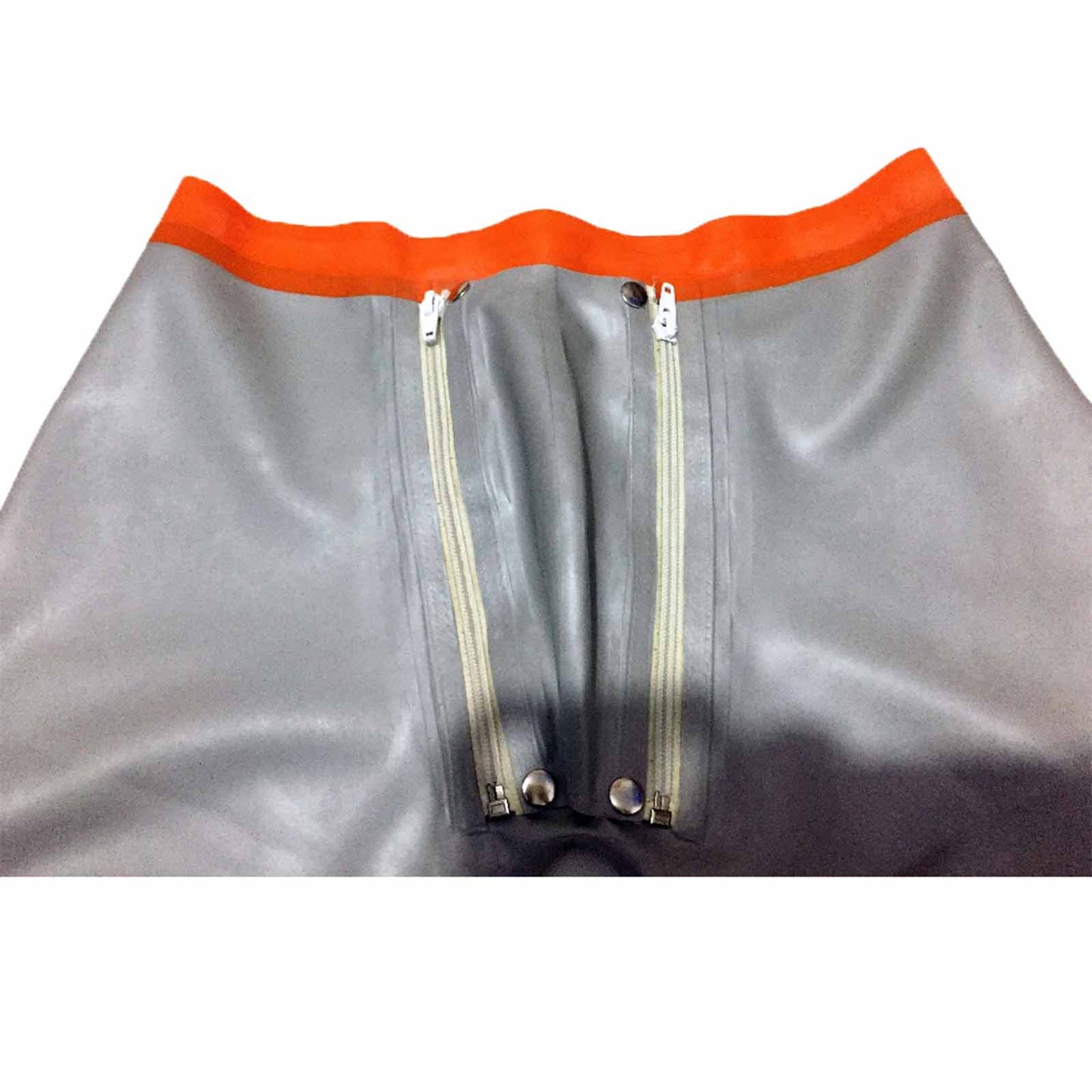 MONNIK Grey and Orange Trim - View 10 - MONNIK Silhouet latex fashion