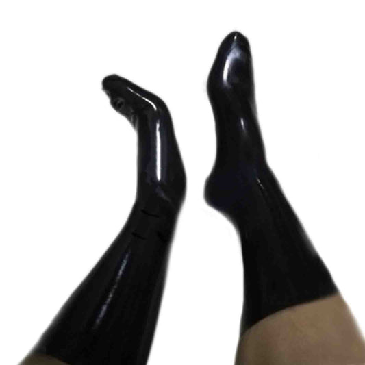 MONNIK Black Latex socks Unisex - Detail view - MONNIK Silhouet Collection