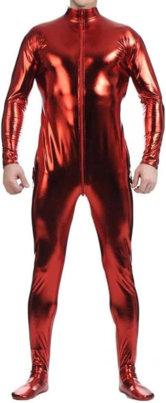 Men's Shiny Metallic Unitard Dancewear Spandex One piece Lycra Fabric