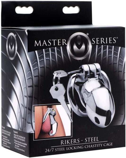 Master Series Rikers 24-7 Stainless Steel Locking Chastity Cage