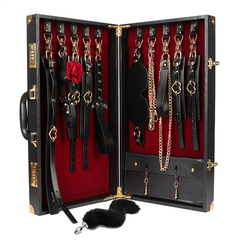Luxury Bed Bondage Set Genuine leather BDSM Kits Restraint Handcuffs Monnik Latex Luxury Bed Bondage Set Genuine leather BDSM Kits Restraint Handcuffs Monnik Latex