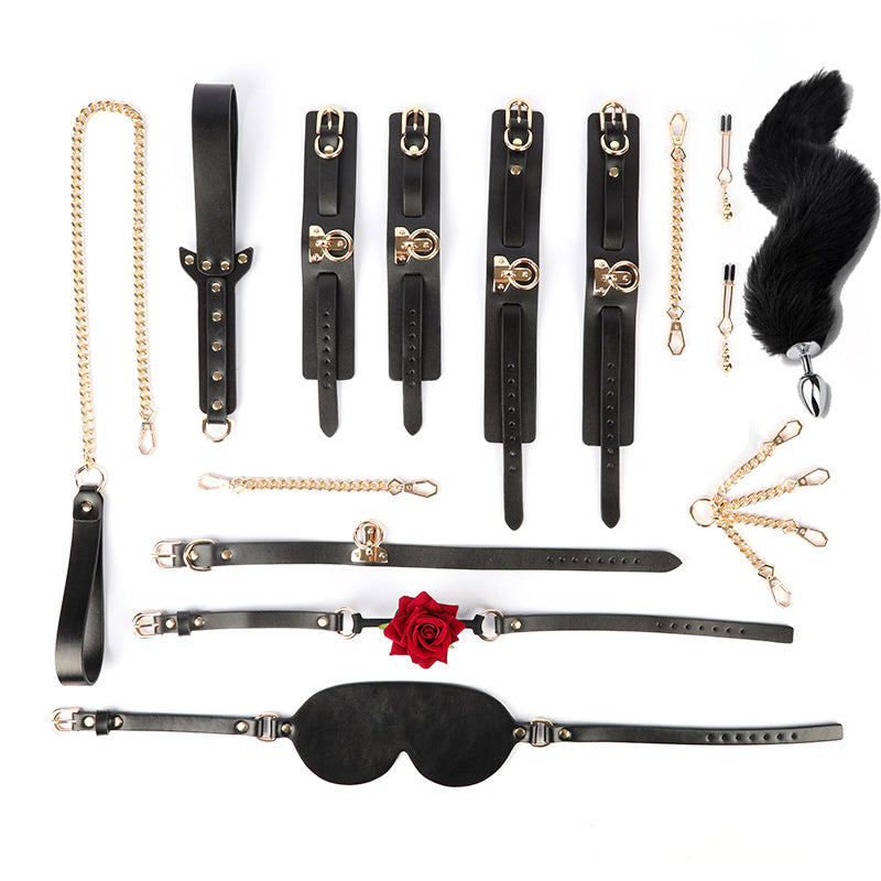 Slave Bed Bondage Kits Genuine leather BDSM Set Restraint Handcuffs C Monnik Latex Slave Bed Bondage Kits Genuine leather BDSM Set Restraint Handcuffs C Monnik Latex