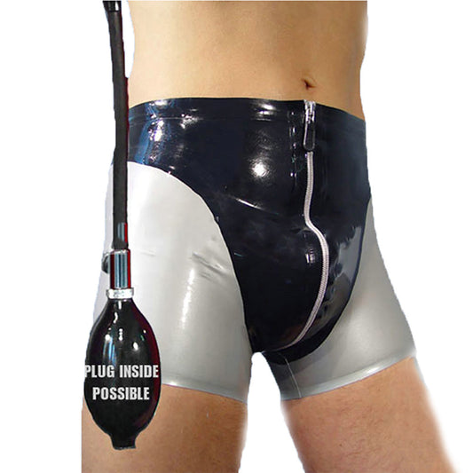 MONNIK | Silhouet Collection: MONNIK Latex Boxer Shorts Black&silver