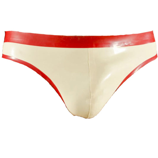 MONNIK | Silhouet Collection: MONNIK Latex Fashion Briefs White&Red