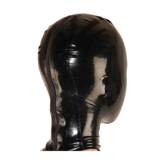 MONNIK Latex Hood Realistic Latex Mask Sexy Rubber Unisex Hood with Zipper for Catsuit Wear DIY Cosplay