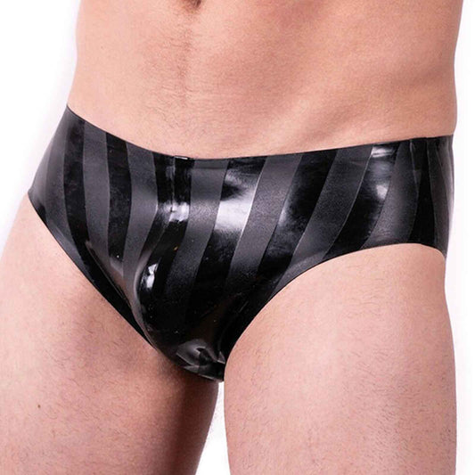 MONNIK | Silhouet Collection: MONNIK Black Stripe Latex Briefs