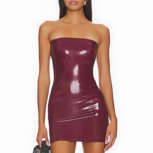 MONNIK | Silhouet Collection: Latex Dress Handmade Fashion Strapless