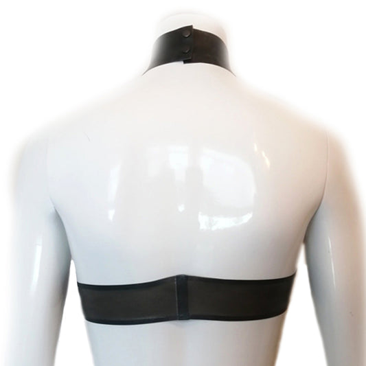 MONNIK | Obsidian Series: Latex Handmade Under-boob Halter Neck - Detail view - MONNIK Obsidian Collection