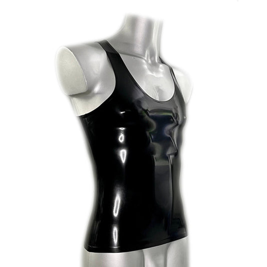 MONNIK | Obsidian Series: Latex Handmade Stylish Men's Singlet - Detail view - MONNIK Obsidian Collection