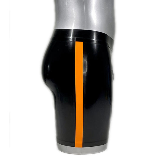 MONNIK | Obsidian Series: Latex Handmade Men's Side Stripe - Detail view - MONNIK Obsidian Collection