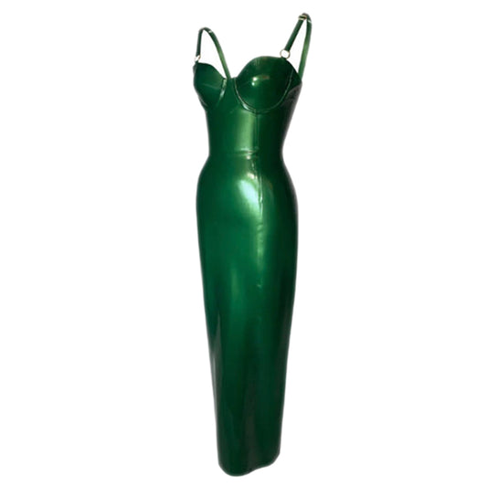 MONNIK | Obsidian Series: Latex Handmade Fashion Gown For - Front view - MONNIK Obsidian Collection