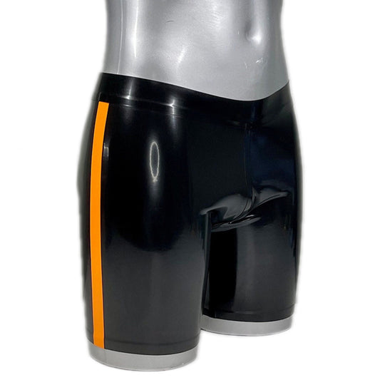 MONNIK | Obsidian Series: Latex Handmade Men's Side Stripe - Front view - MONNIK Obsidian Collection