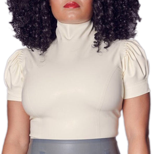 MONNIK Latex Handmade Puff Sleeve - Front view - MONNIK Silhouet Collection