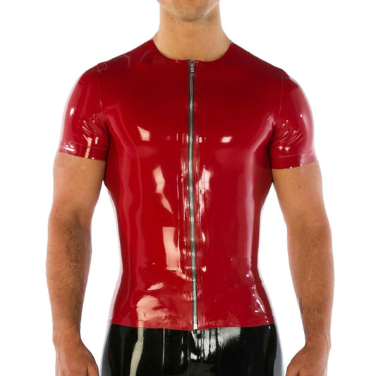 MONNIK | Obsidian Series: Latex Handmade Men's Zip Front - Front view - MONNIK Obsidian Collection