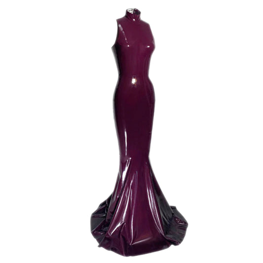 MONNIK | Obsidian Series: Latex Handmade Fashion Gown With - Front view - MONNIK Obsidian Collection