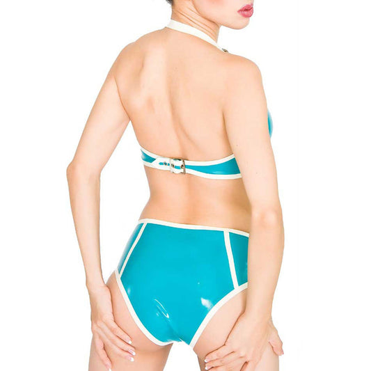 MONNIK | Obsidian Series: Latex Handmade Bra & Knickers - Detail view - MONNIK Obsidian Collection