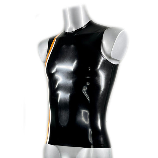 MONNIK | Obsidian Series: Latex Handmade Men's Two Stripe - Front view - MONNIK Obsidian Collection