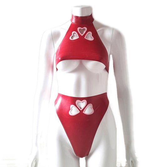 MONNIK | Obsidian Series: Latex Handmade Triple Heart Set - Detail view - MONNIK Obsidian Collection