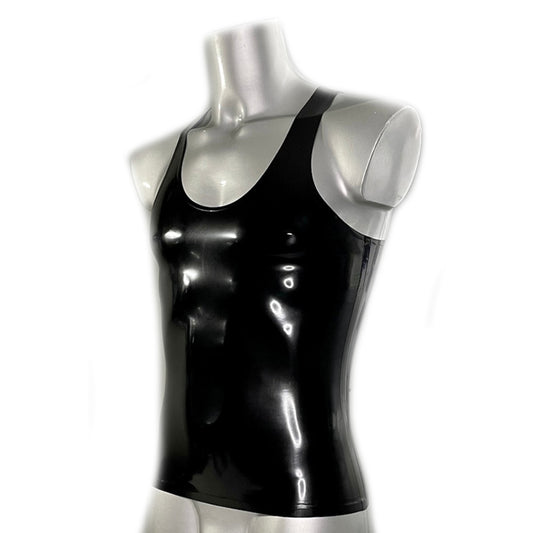 MONNIK | Obsidian Series: Latex Handmade Stylish Men's Singlet - Front view - MONNIK Obsidian Collection