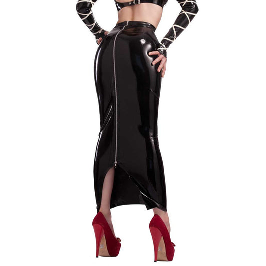 MONNIK | Silhouet Collection: Latex Skirt hip-hugging full-length skirt