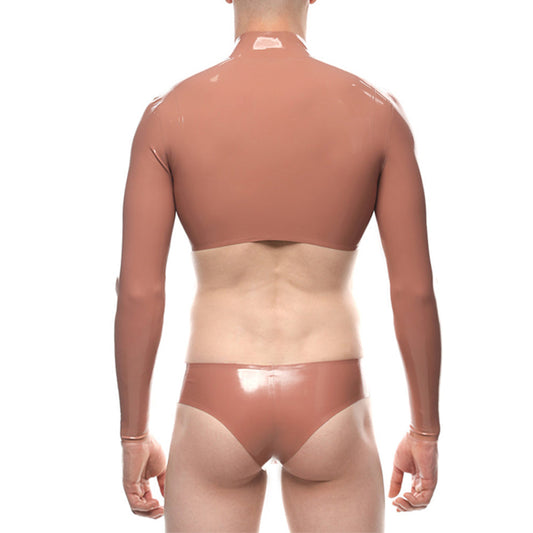 MONNIK | Obsidian Series: Latex Handmade top with long - Detail view - MONNIK Obsidian Collection