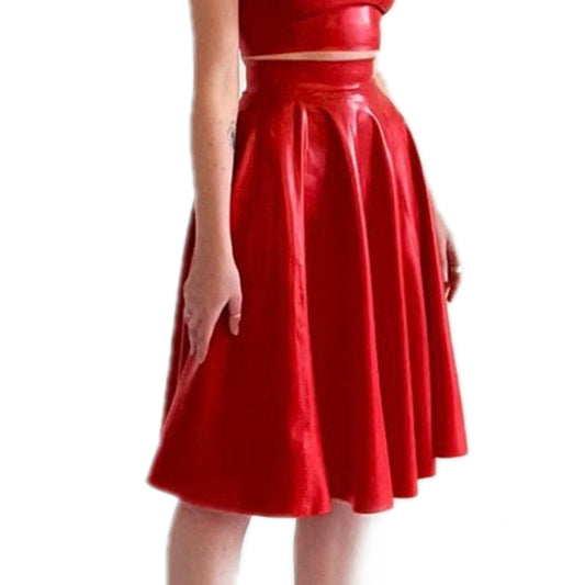 MONNIK | Silhouet Collection: Latex Skirt classic piped trim