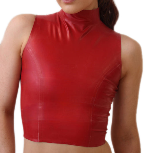 MONNIK | Obsidian Series: MONNIK Latex High Neck Tank - Front view - MONNIK Obsidian Collection