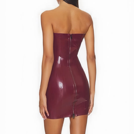 MONNIK | Silhouet Collection: Latex Dress Handmade Fashion Strapless